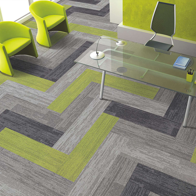 Polypropylene Polyester Nylon Wool Fibers of Carpet Tiles have 50x50cm 60x60cm 100x100cm etc Sizes in Sales Promotion