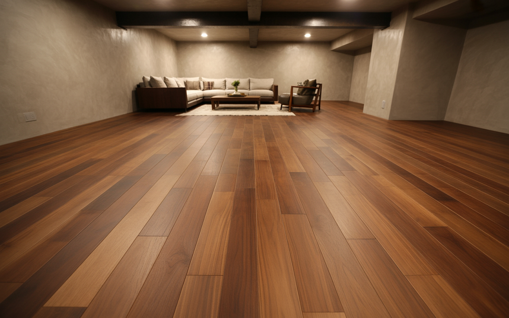 Top 10 Best Basement Flooring Ideas 2026 - Engineered Hardwood Floor.png